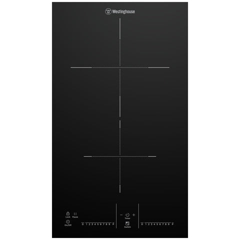 Westinghouse 30cm 2 Burner Induction Cooktop - PowerBoost, Pause Function, Slide Controls - WHI323BE