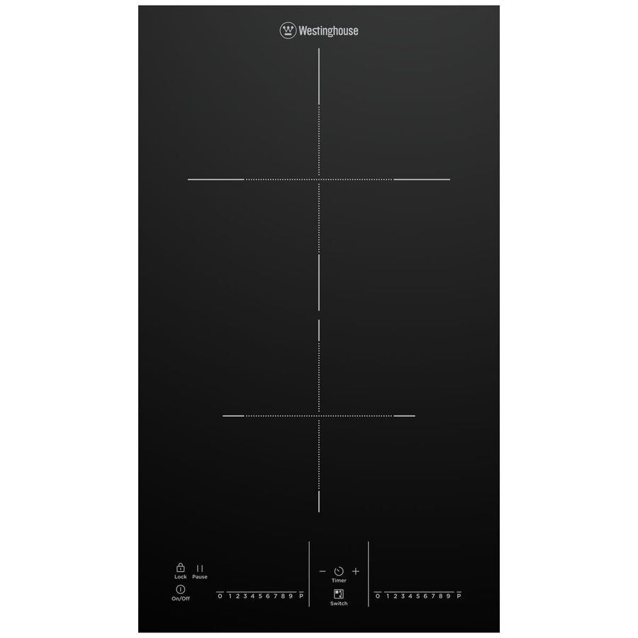 Westinghouse 30cm 2 Burner Induction Cooktop - PowerBoost, Pause Function, Slide Controls - WHI323BE