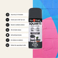 White Knight Squirts Black Flat Spray Paint 310g - Solvent-Based Paint & Primer, Waterproof