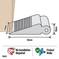 Adoored Small White Rubber Door Wedge - 4 Pack