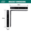 Carinya Black Angle Bracket 300 x 300mm - Heavy-Duty Support Solution - SuperSaverAU - view 4