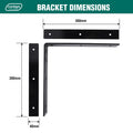 Carinya 300 x 300mm Black Powder Coated Steel Angle Bracket 40kg