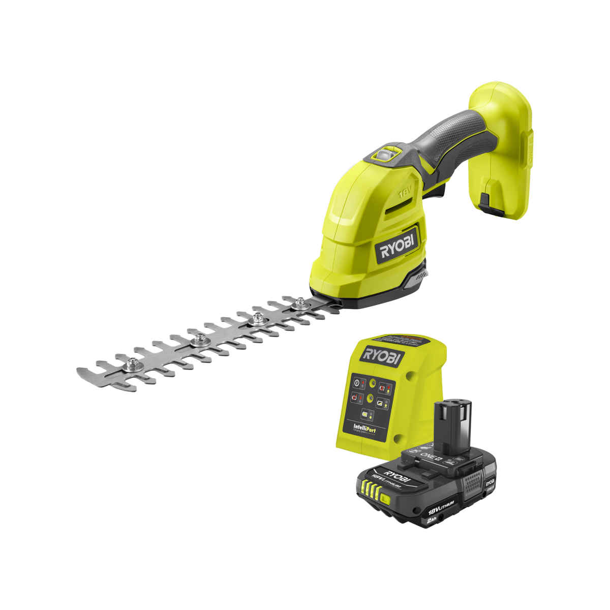 Ryobi 18V ONE+ Hedge Grass Shears 2.0Ah Kit R18HTR132 - 217mm Bar Length - 80 Minutes Runtime - SuperSaverAU - view 1