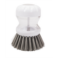 Morgan Palm Dish Brush with Soap Dispenser, Refillable Press-Top, Orange/White PP