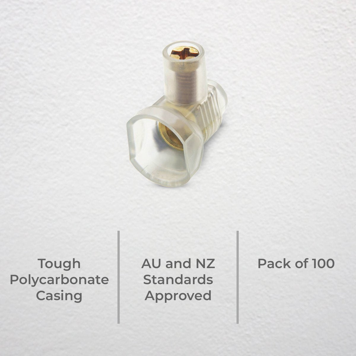 Deta Single Screw Connector 100 Pack - 15mm Brass Polycarbonate Durable - SuperSaverAU - view 2