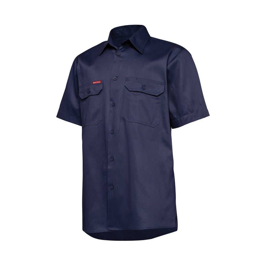 Hard Yakka Core Navy Lightweight Vented Short Sleeve Cotton Drill Shirt Size 2XL