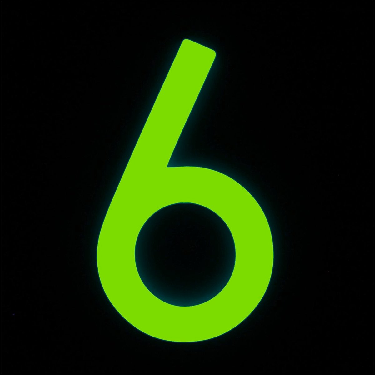 Sandleford 90mm Glow In Dark Acrylic House Number 6 - Strong Adhesive - SuperSaverAU - view 2