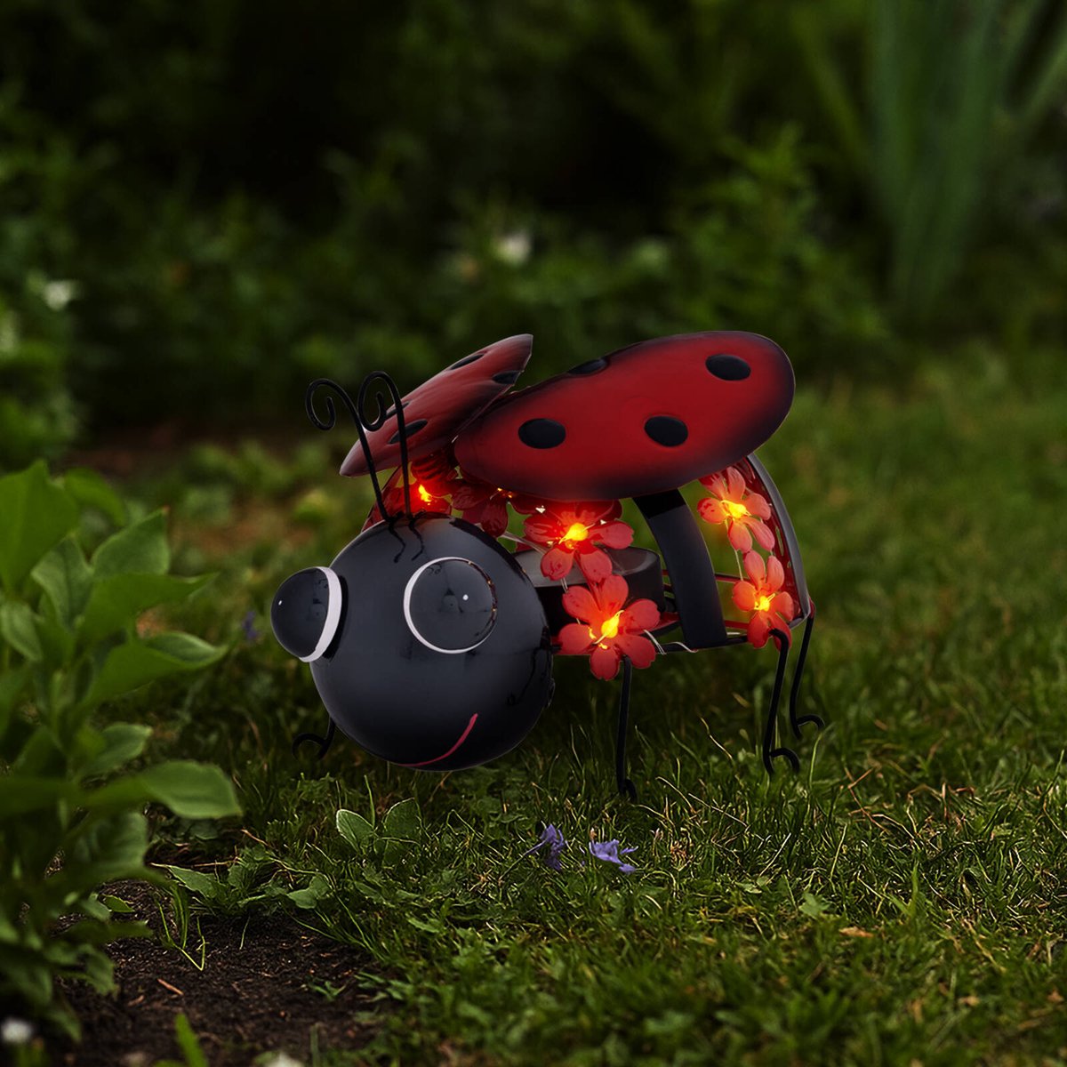 Click Solar Metal Animal Light Bug - 1.2V Rechargeable - Red - Outdoor Decor - SuperSaverAU - view 4