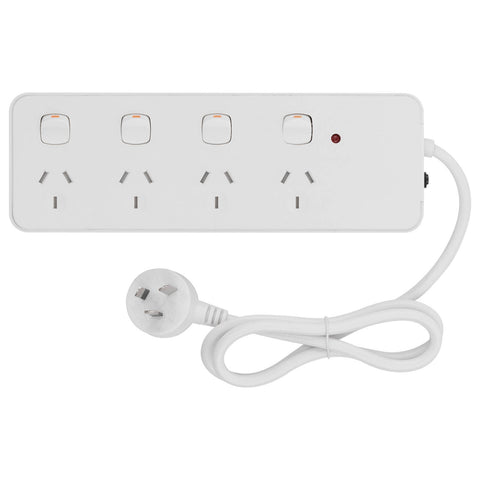 Click 4 Outlet Surge Powerboard Individually Switched Child Safety Shutters 10A 2400W CLKPB44PP