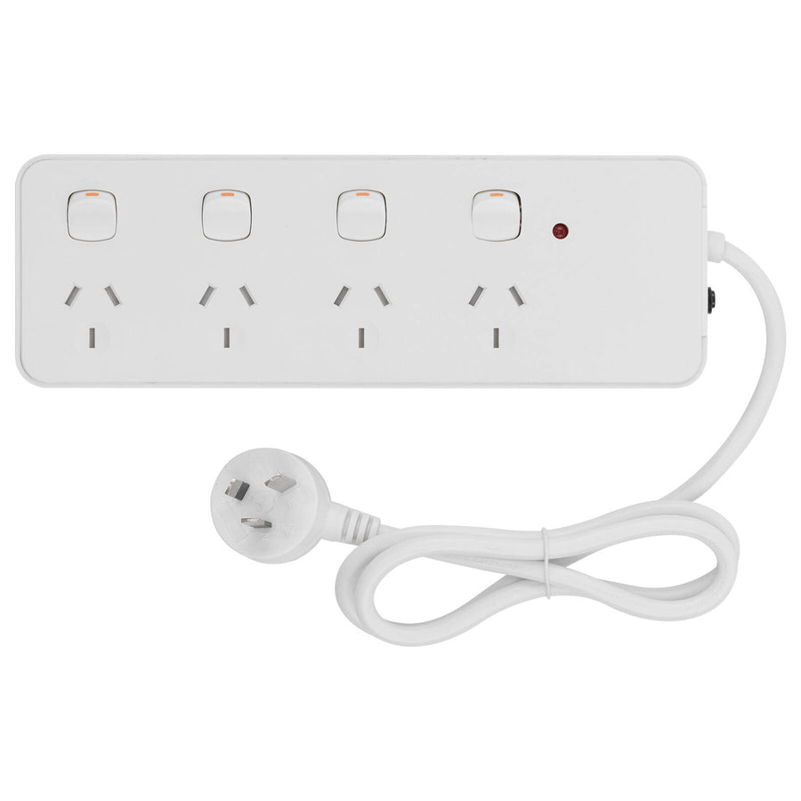 Click 4 Outlet Surge Powerboard Individually Switched Child Safety Shutters 10A 2400W CLKPB44PP