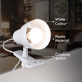 Verve Design White Cassy Clip Lamp - Adjustable Head - Inline Switch - 1.5m Cord - SuperSaverAU - view 4