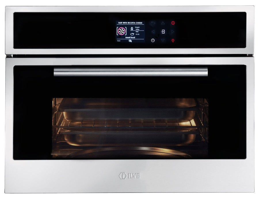 ILVE 45cm compact built-in combi-steam oven - 35L, stainless steel, 11 combined functions, 15A plug - ILCS45X