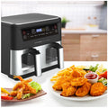 Kitchen Couture Dual View Twin Basket Air Fryer 10L - Black and Silver - Viewing Windows - 10004409