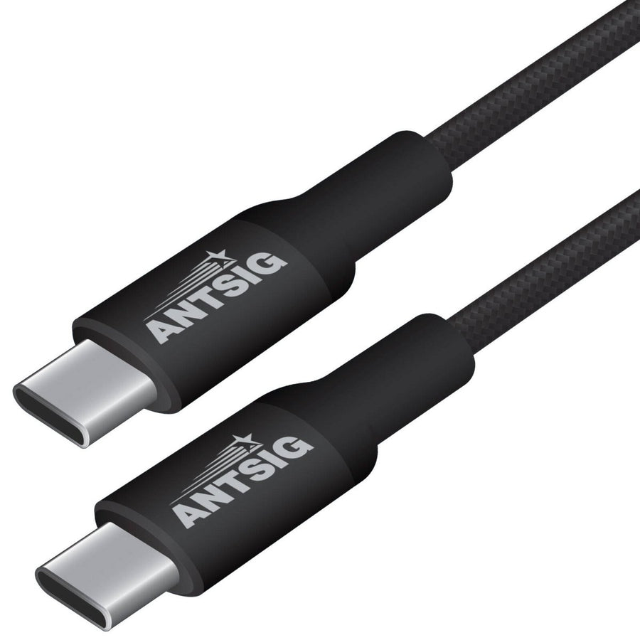 Antsig 1m 100W USB-C to USB-C Cable - Durable - Black - Fast Charging - SuperSaverAU - view 1