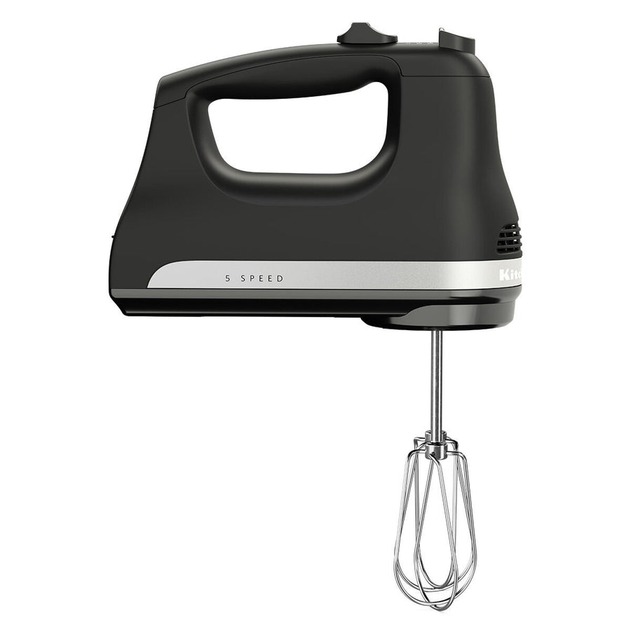 KitchenAid Classic Five Speed Hand Mixer - 85W, Turbo Beaters, 16-Wire Whisk, Black - 5KHM5110ABM