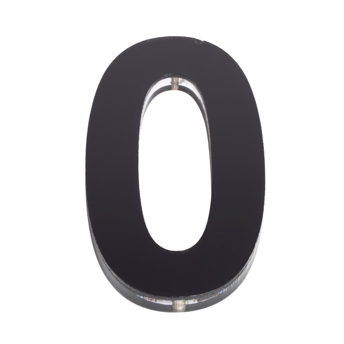 Sandleford 120mm Black Acrylic House Number 0 - Modern Durable Design - SuperSaverAU - view 1