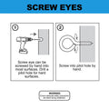 Everhang 12mm Zinc Plated Steel Screw Eye Hook - 25 Pack