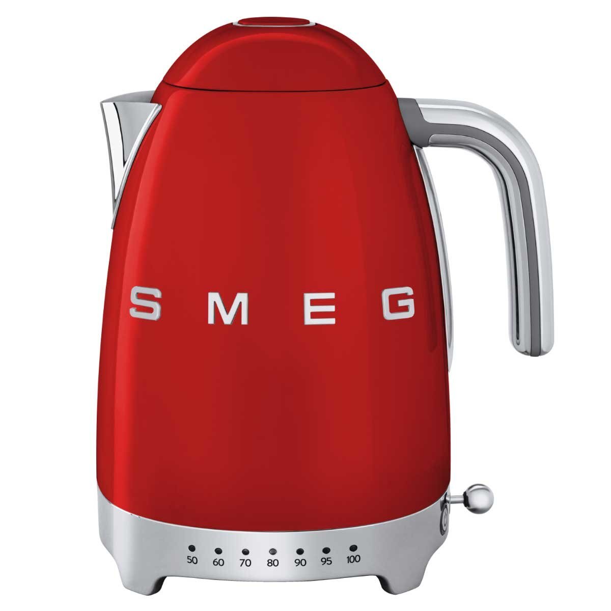 Smeg 50s Retro Style 1.7L Variable Temperature Kettle - Red, 7 Settings, Keep Warm - KLF04RDAU