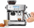Breville Barista Pro Coffee Machine - 2L Water Tank, Integrated Grinder, Stainless Steel - BES878BSS