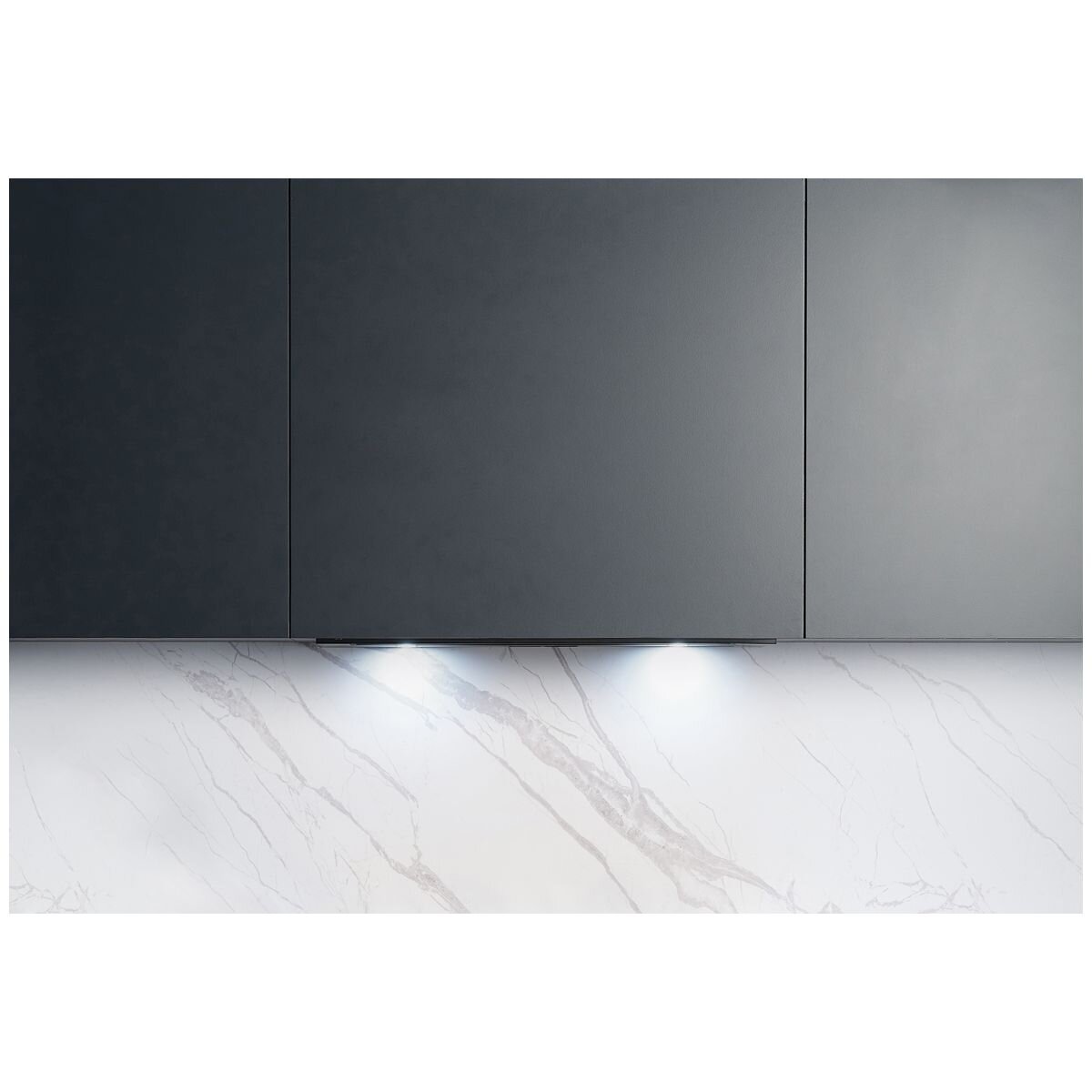 Omega 90cm Undermount Rangehood - Matt Black - Dual 3W LED - Slider Switch Controls - ORU90MB