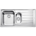 Franke Neptune 1 and 1/4 bowl sink with right hand drainer - 27L and 6L bowls, topmount - NEX651RHD