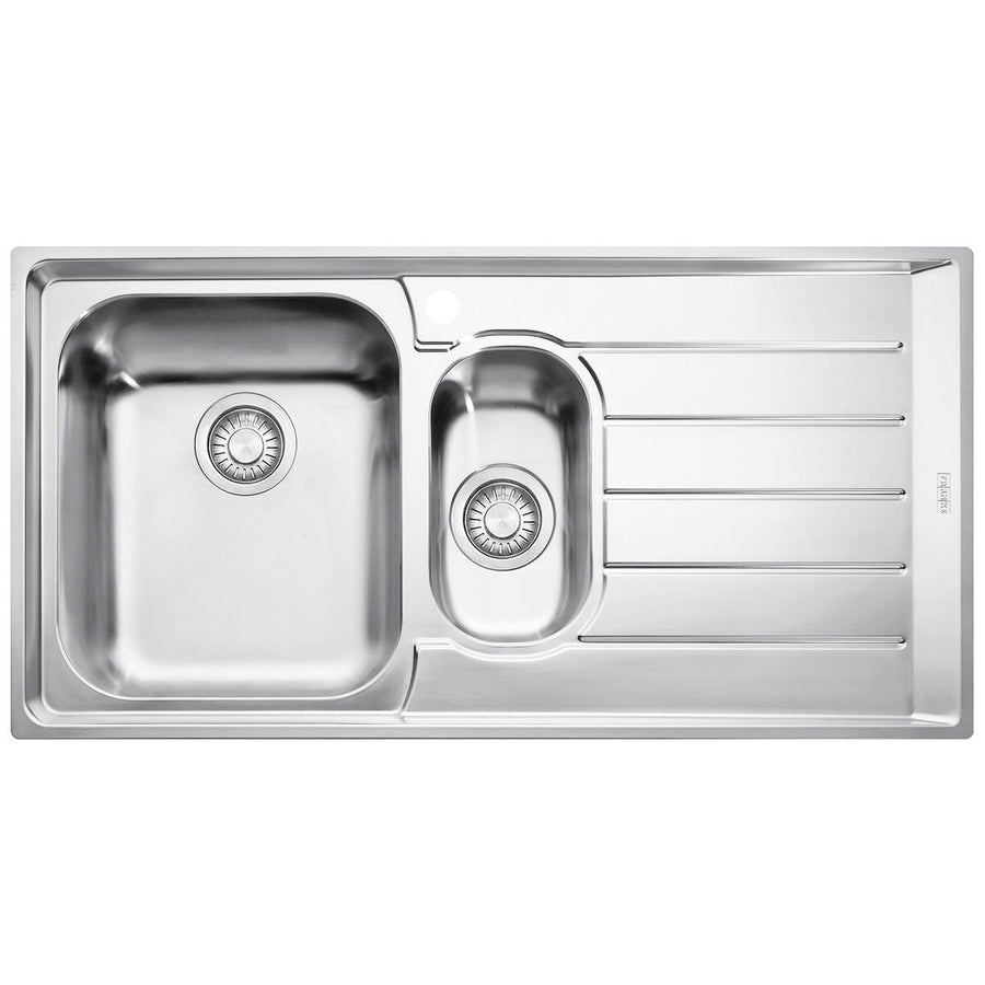 Franke Neptune 1 and 1/4 bowl sink with right hand drainer - 27L and 6L bowls, topmount - NEX651RHD