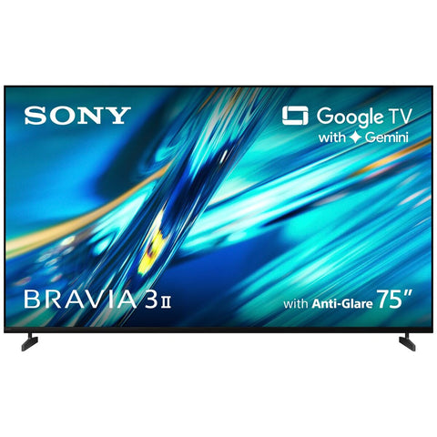 Sony 75 Inch Bravia 3 II 4K Google TV with Gemini and Anti-Glare Screen - XR Processor, 120Hz - K75XR30M2