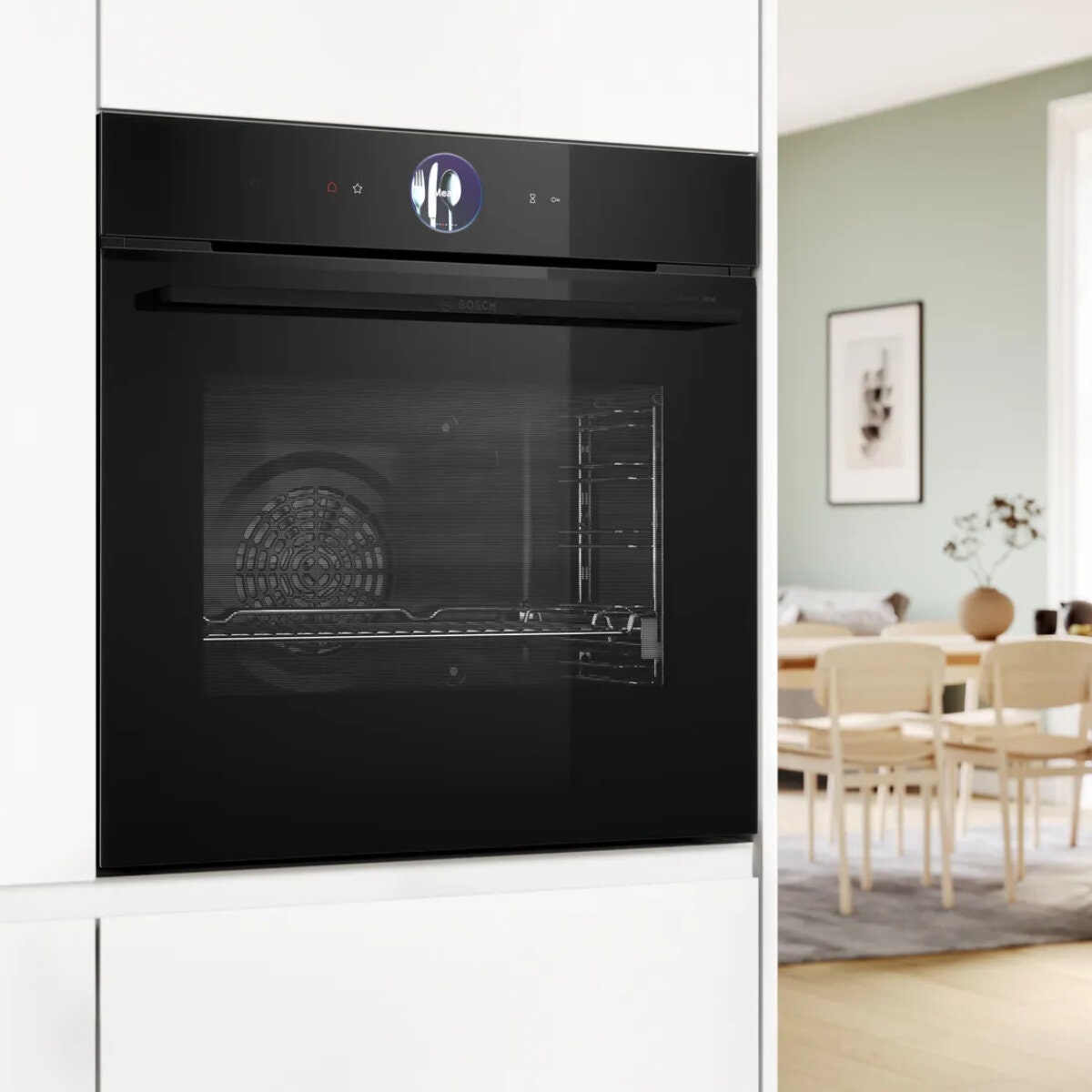 Bosch 60cm Series 8 Pyrolytic Multifunction Oven - 71L Black - Air Fry and Meat Probe - HBG976MB1A