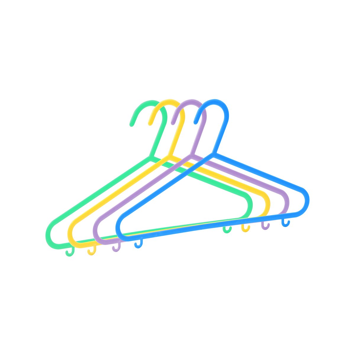 All Set Kids Clothes Hanger 12 Pack - BPA-Free - 170mm x 290mm - Assorted Colours - SuperSaverAU - view 2