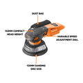 AEG 18V Brushless Sub Compact 125mm Random Orbital Sander A18SROSBL0 - Skin Only