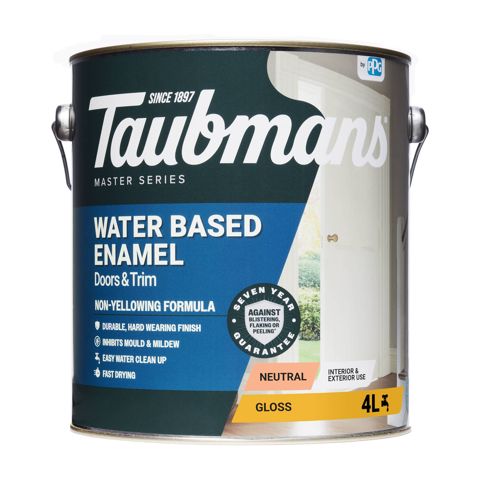Taubmans 4L Neutral Gloss Water Based Enamel Paint Tintable