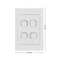 DETA White Quad Vertical Light Switch 4 Gang Polycarbonate Indoor