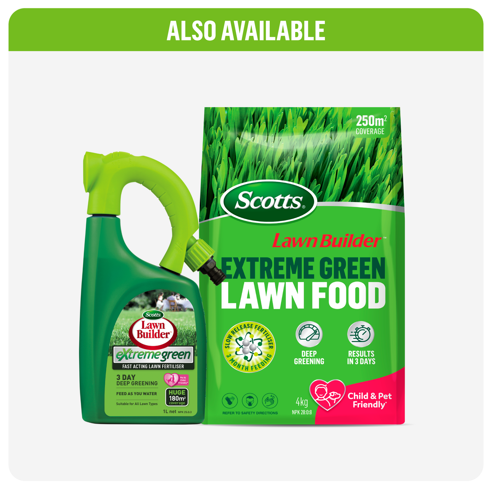 Scotts Lawn Builder Extreme Green 4kg Slow Release Lawn Fertiliser - Granular, Covers 250m2