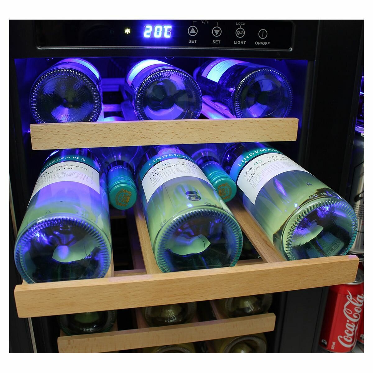 Schmick 165L Under Bench Dual Zone Bar Fridge - Stainless Steel, Double Glazed, Lockable - JC165