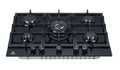 Trinity 70cm 5 Burner Gas Cooktop - Black Tempered Glass - Wok Burner - Cast Iron Trivets - TRG700BK