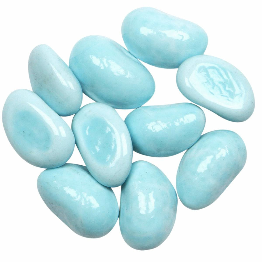 Tuscan Path Moroccan Turquoise Glass Pebbles 1kg 30-35mm Decorative - SuperSaverAU - view 1