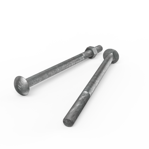 Zenith M16 x 260mm Hot Dip Galvanised Cup Head Bolts Nuts Each - SuperSaverAU - view 1
