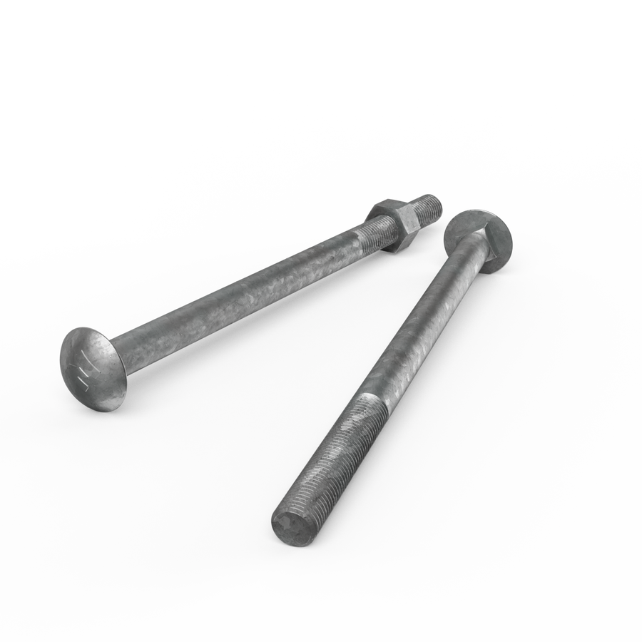 Zenith M16 x 260mm Hot Dip Galvanised Cup Head Bolts Nuts Each - SuperSaverAU - view 1