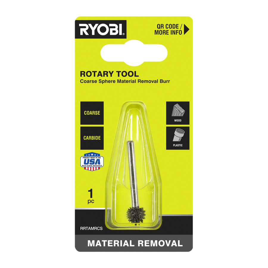 Ryobi Rotary Coarse Sphere Material Removal Burr - 51mm x 21mm x 101mm - Durable Carbide - Aggressive Material Removal - SuperSaverAU - view 1