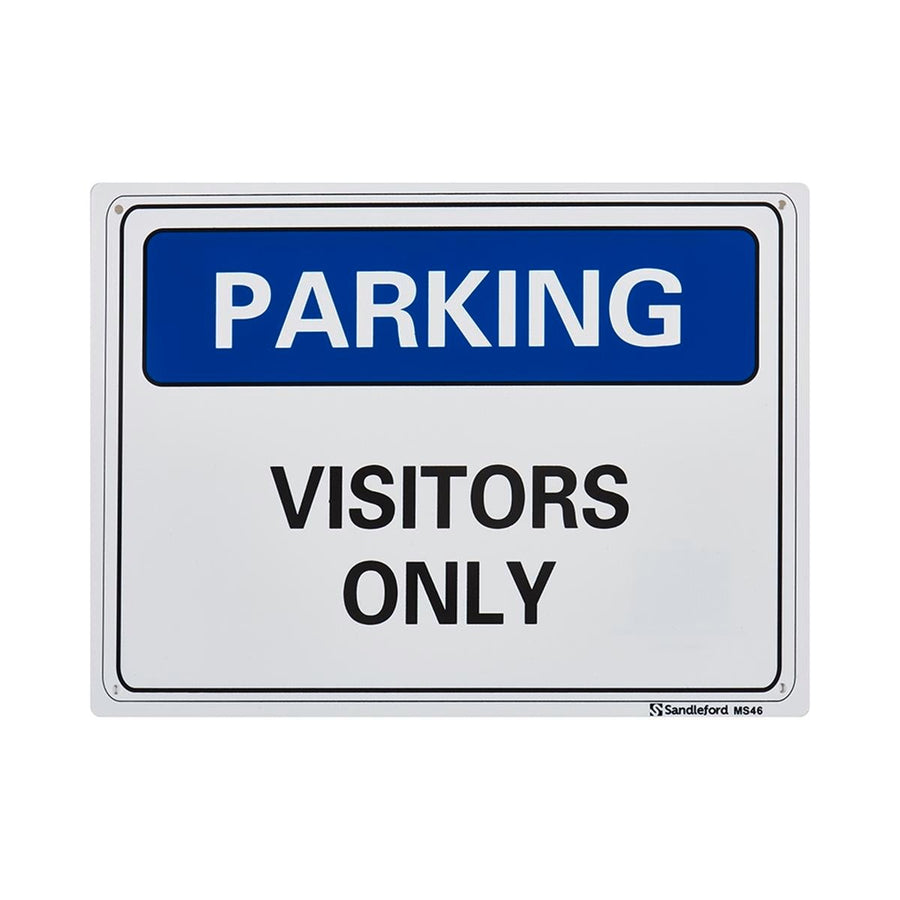 Sandleford Visitor Parking Sign 300x225mm Polypropylene Durable - SuperSaverAU - view 1