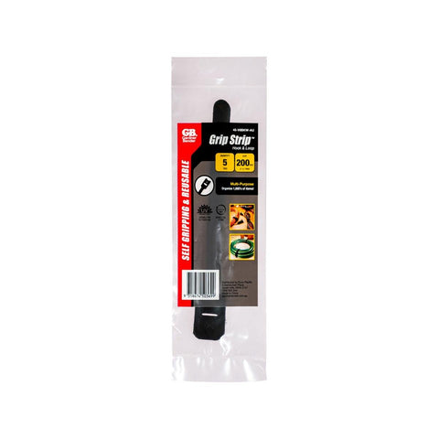 Gardner Bender Hook and Loop Cable Ties 203mm Black 5 Pack - Adjustable, Reusable - SuperSaverAU - view 1