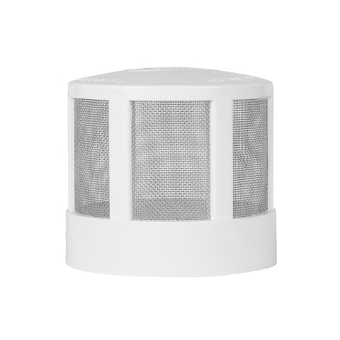 Rain Harvesting 100mm Weatherproof Vent Cowl, White PVC with Stainless Steel Mesh