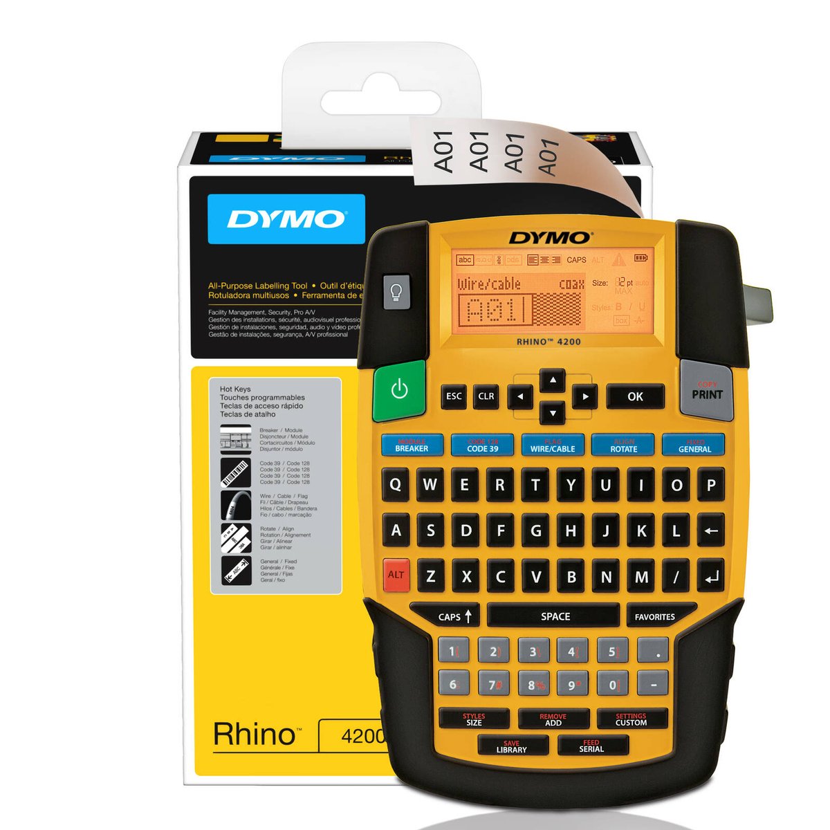Dymo Rhino 4200 Industrial Label Maker - QWERTY - Black - Durable Design - SuperSaverAU - view 2