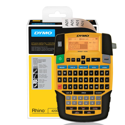 Dymo Rhino 4200 Industrial Label Maker - QWERTY - Black - Durable Design - SuperSaverAU - view 2