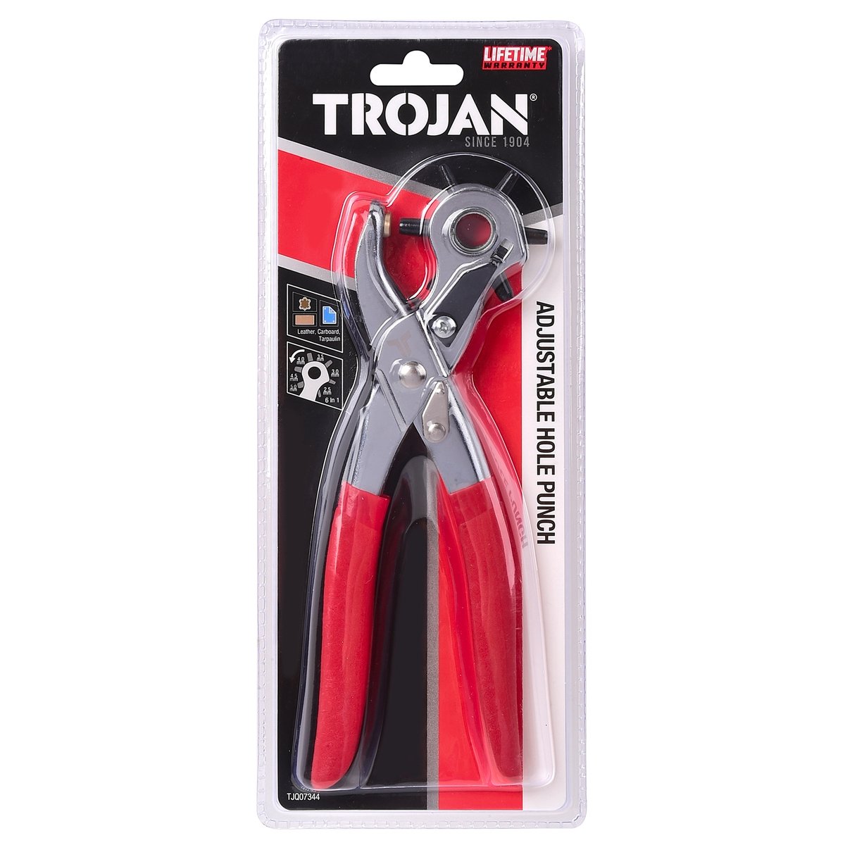 Trojan Adjustable Hole Punch - 2.5mm to 5.0mm - Cardboard, Leather, Tarpaulins - SuperSaverAU - view 4
