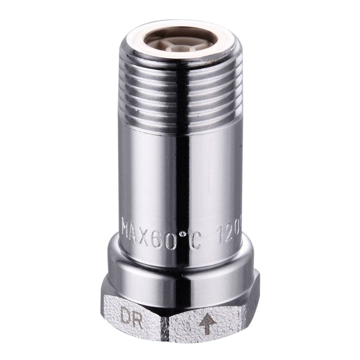 Kinetic Backflow Preventer - 1/2" Female to Male Connection - Chrome - SuperSaverAU - view 1