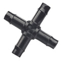 Pope 13mm Barbed Cross 5 Pack - Black Polypropylene 4-Way Drip Irrigation Fitting