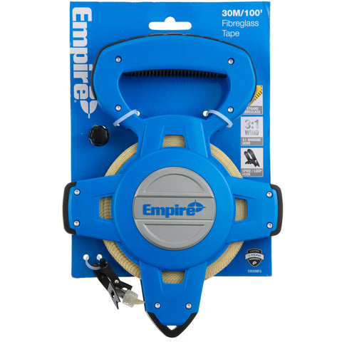 Empire 30m/100ft Open Reel Fibreglass Long Tape, ABS Body, Metric and Imperial