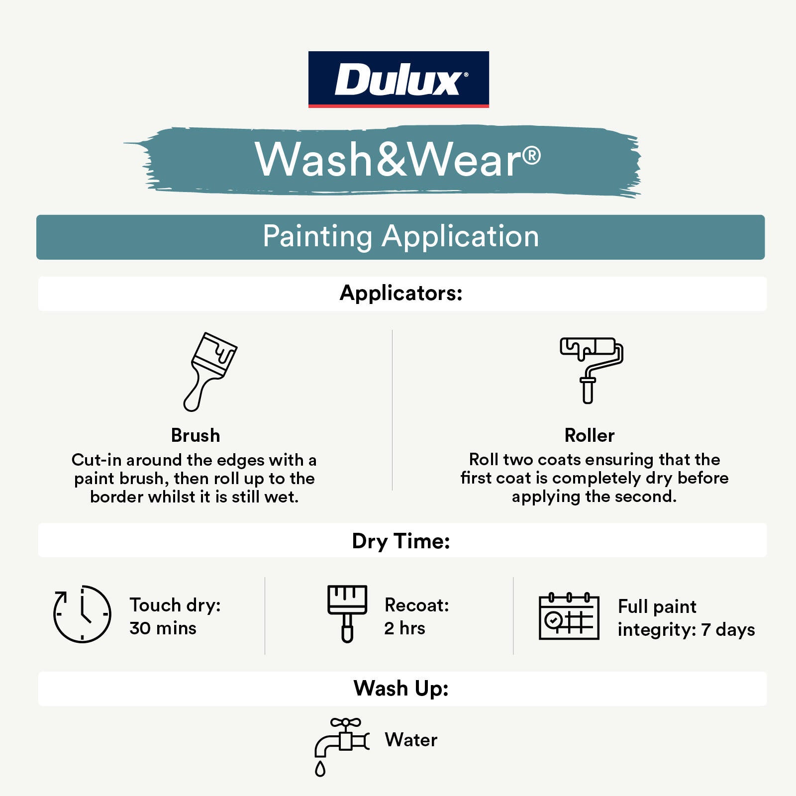 Dulux Wash&Wear 2L Blue Low Sheen Interior Paint, Tintable