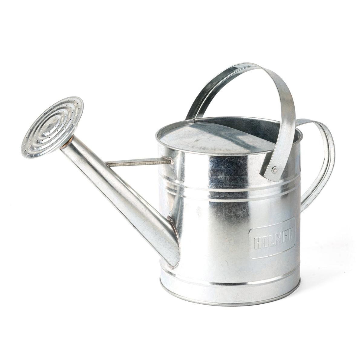 Holman 5L Galvanised Watering Can - Silver - Durable Metal Construction